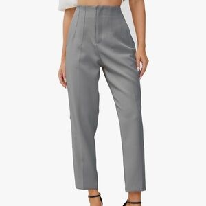 Gray High-Waisted Trousers